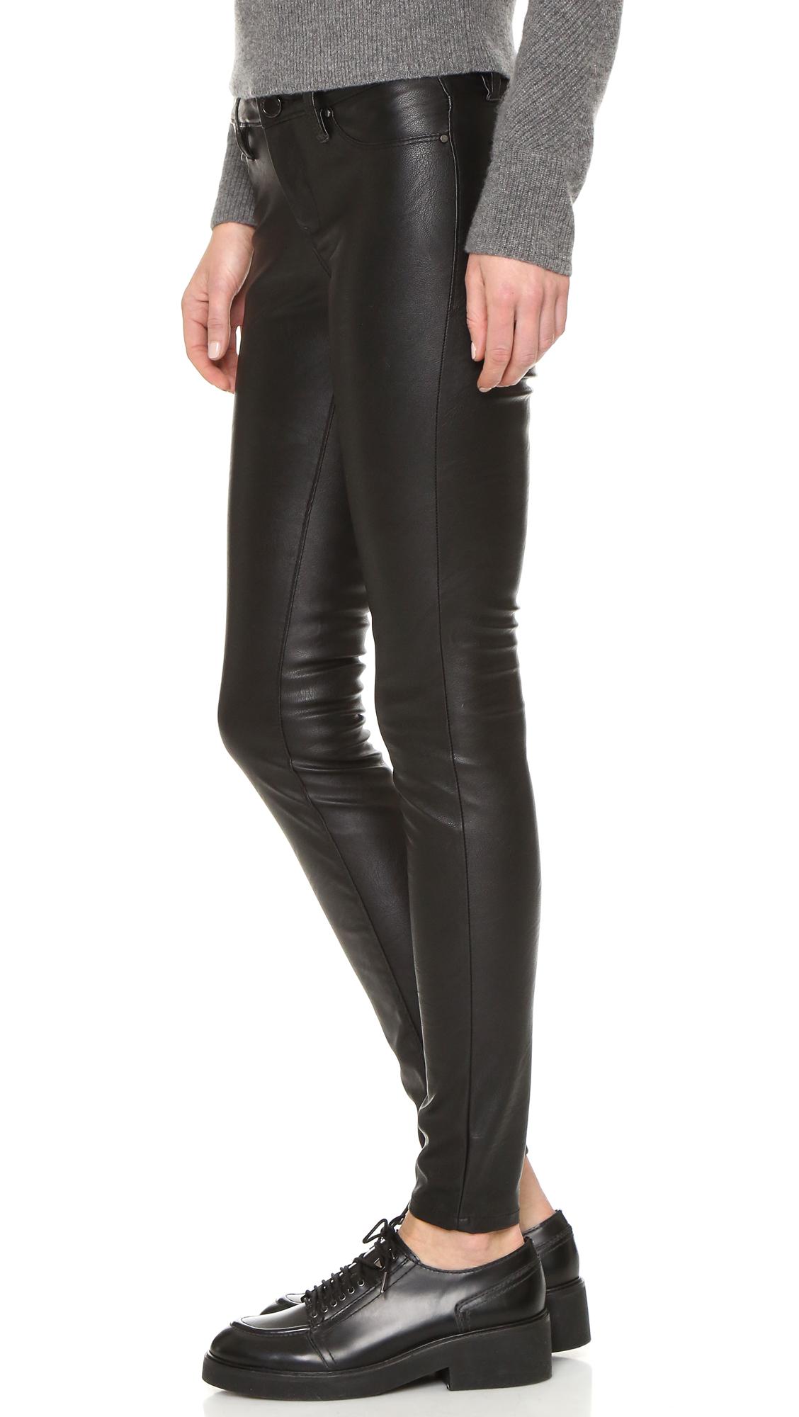 leather skinny pants womens